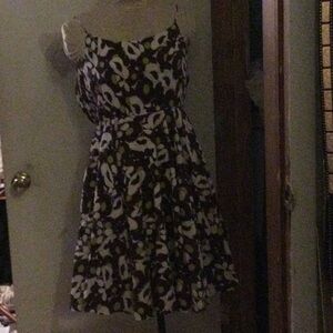 Milly Brown and Yellow Sundress Sleeveless Spaghetti Strap Mini